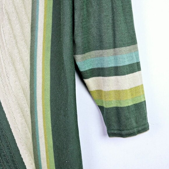 Vintage 1980's Bergati Coogi Style Knit Sweater, Shades of Green, XL, EUC - Picture 4 of 11